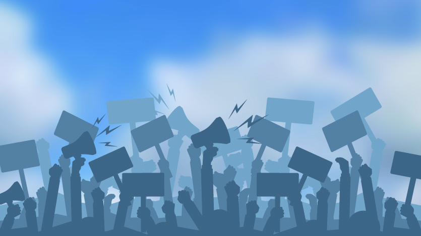 Graphic of people advocating.