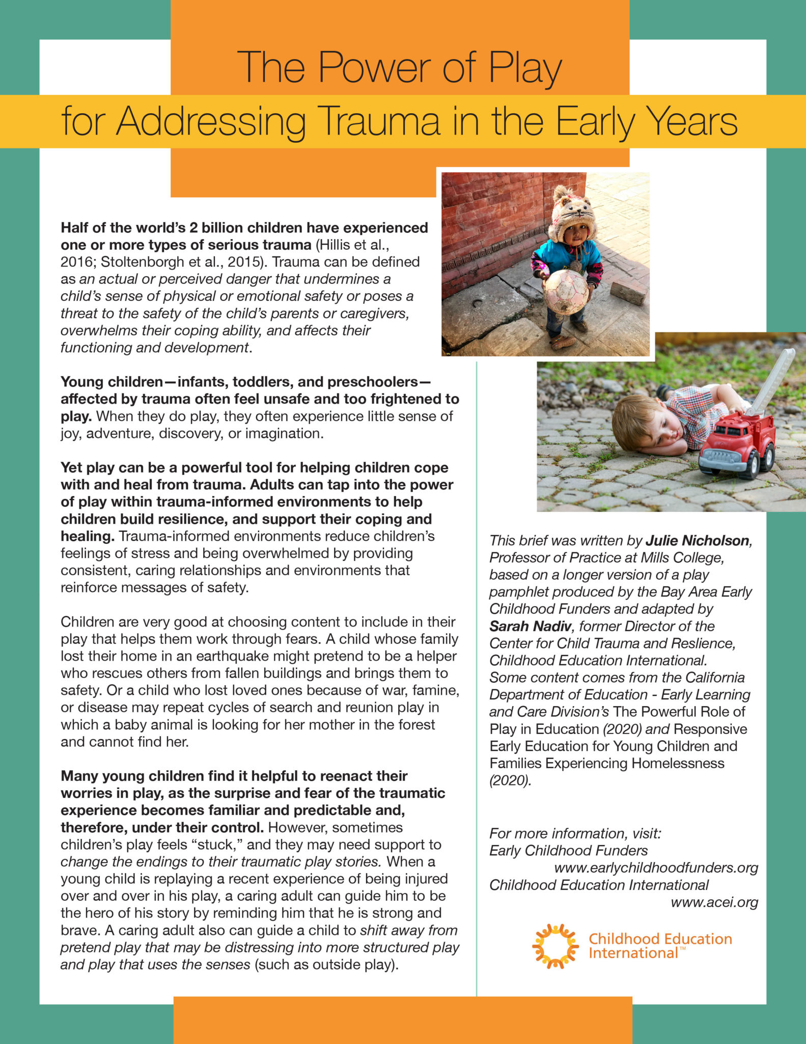The Power of Play for Addressing Trauma in the Early Years - Childhood ...