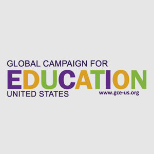 Global Campaign for Education Logo with a gray background