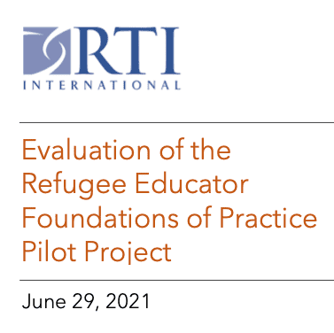 "Evaluation of the Refugee Educator Foundations of Practice Pilot Project" cover