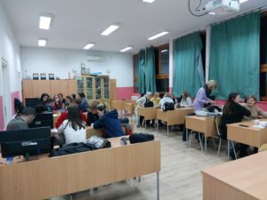 Teachers at a school in Belgrade collaborate during a professional training on UDL and PBL.