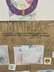 A poster about empathy on a school wall in Stepojevac, Serbia (in Serbian).