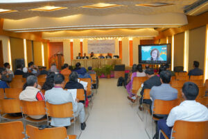 Diane Whitehead, presenting via videoconference during the seminar.