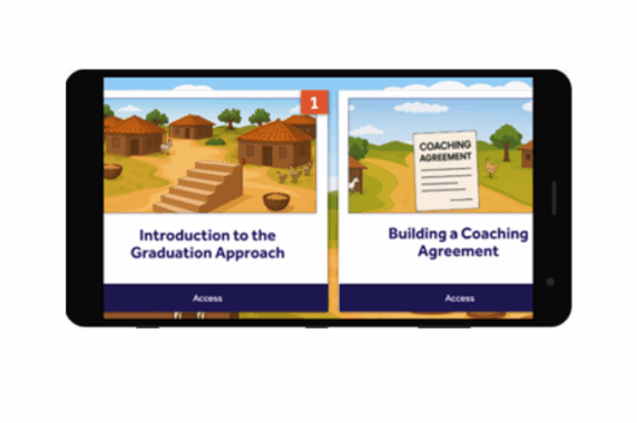 A photo of a phone that features the image of the Coach Up app.